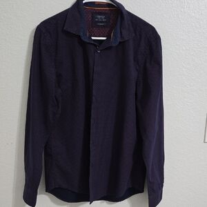 Men's Casual Button Down Shirt - Navy